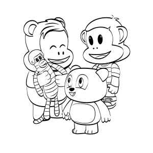 Ping, Julius en Worry Bear