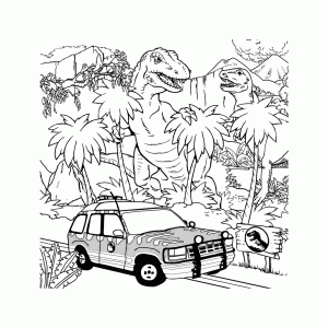 Een Jurassic Park Jeep
