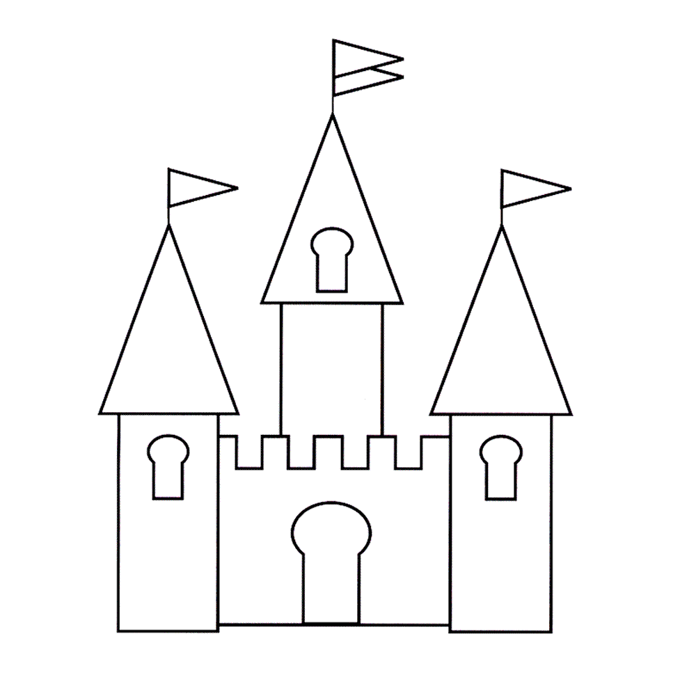 bekijk Simple castle kleurplaat