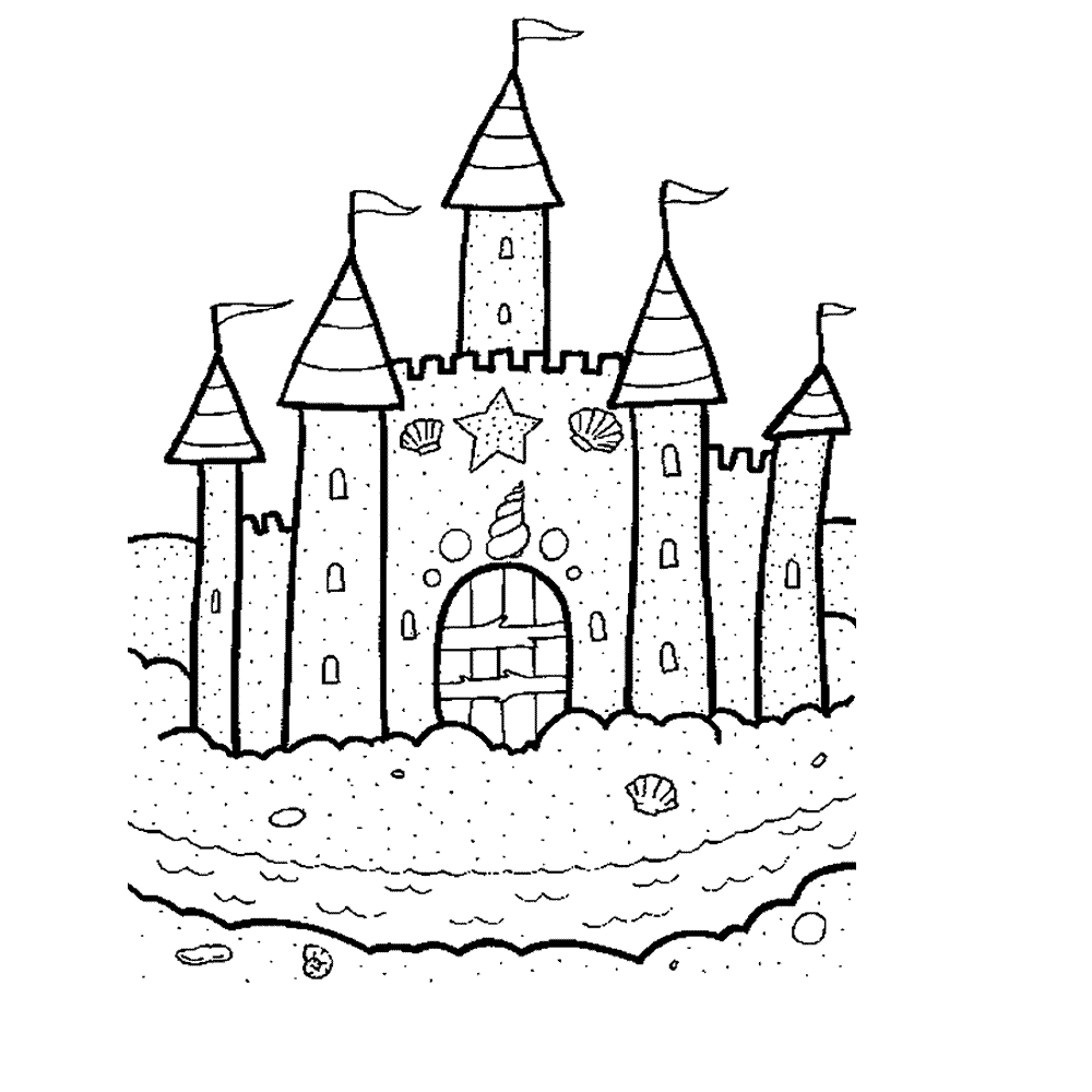 bekijk Een zandkasteel is ook een kasteel :-) kleurplaat