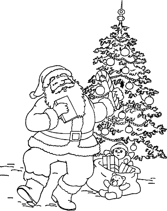 Leuk voor kids - De Kerstman bij de kerstboom