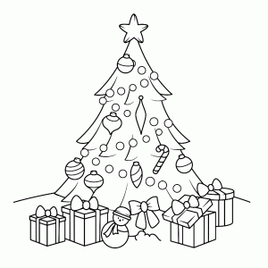 Een kerstboom met cadeau's