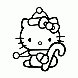 Hello Kitty met een candy cane