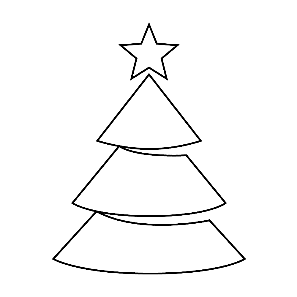 bekijk Kerstboom met een ster als piek kleurplaat