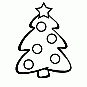 De kerstballen hangen in de boom. Een ster er bovenop.