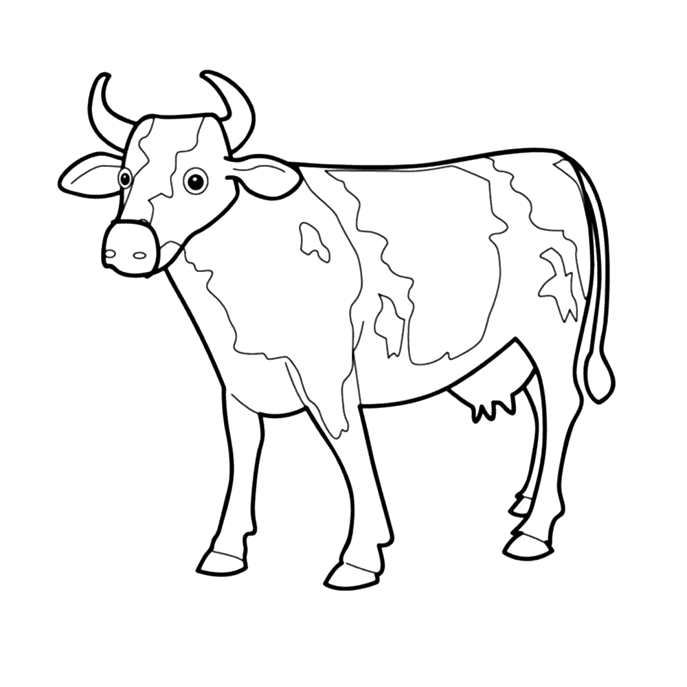 bekijk bonte koe kleurplaat