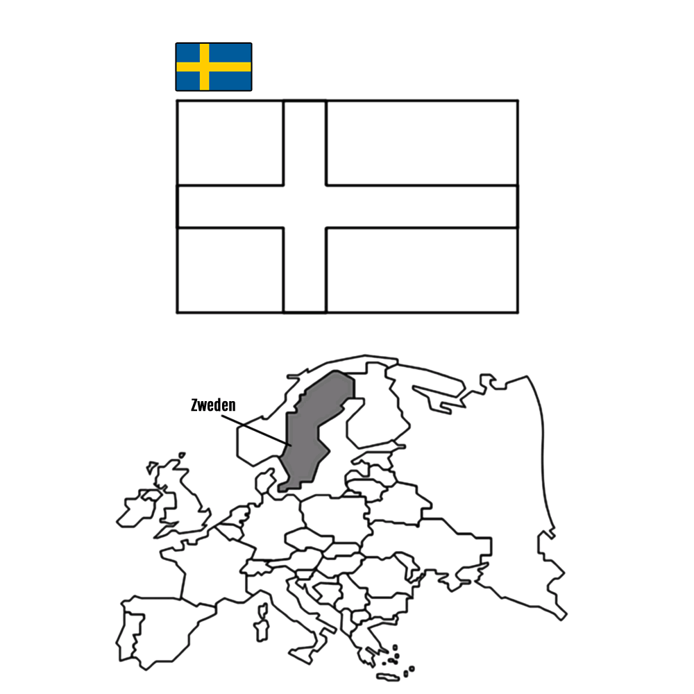 bekijk Zweden kleurplaat