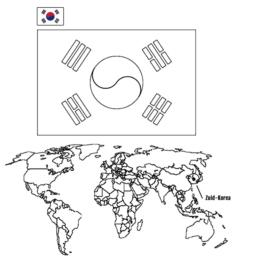 bekijk Zuid-Korea kleurplaat
