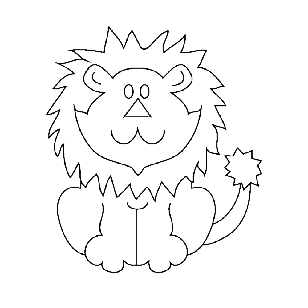 bekijk Een vrolijke leeuw kleurplaat