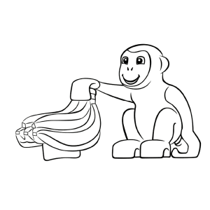 Een aap met bananen