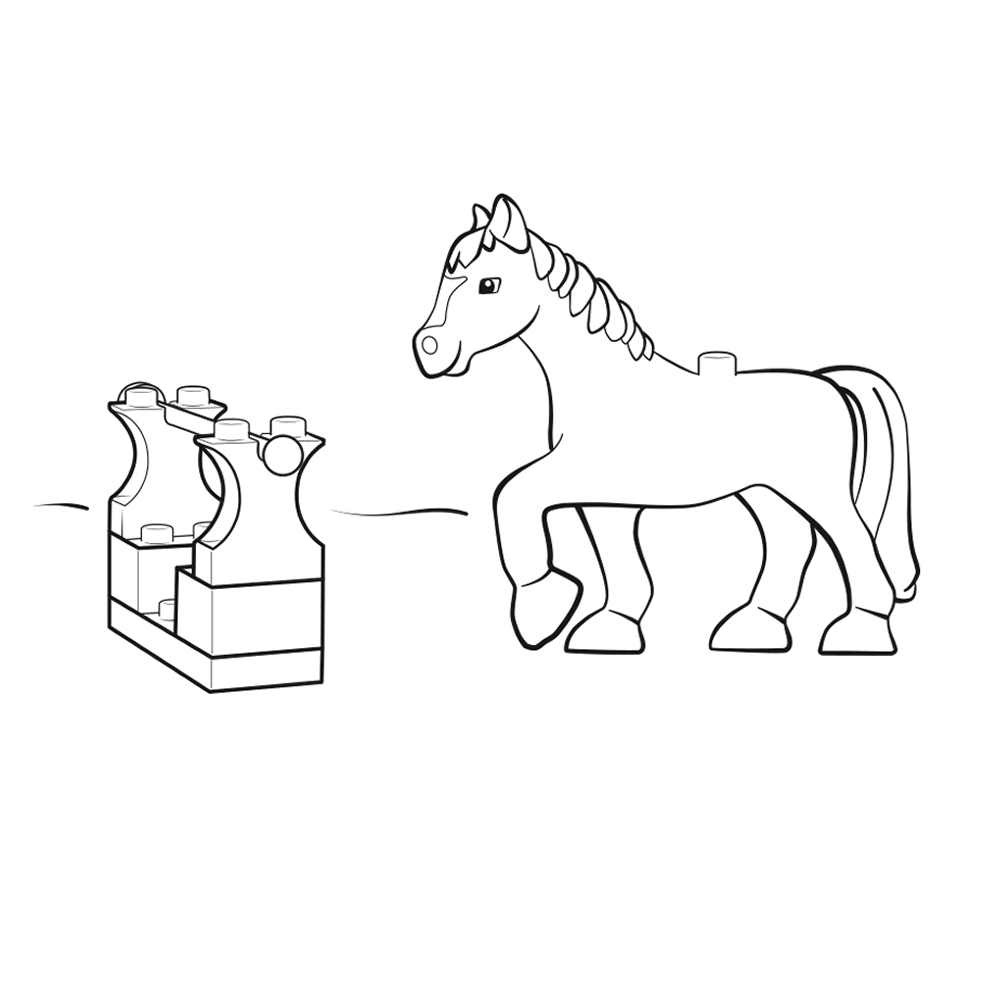 bekijk paard bij een hindernis kleurplaat