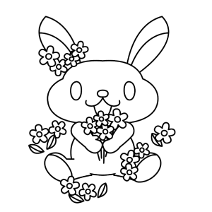 A cute rabbit with flowers