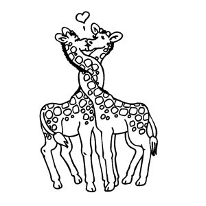 Verliefd stel giraffen