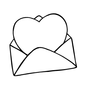 Een hartje in een envelop