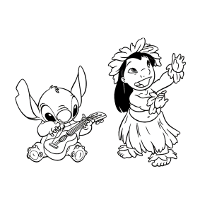 Lilo & Stitch maken muziek
