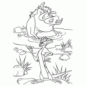 Pumba neemt een modderbad