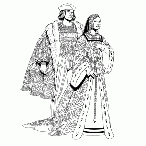 Een edelman en  vrouw