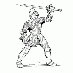 A knight with a sword & dagger