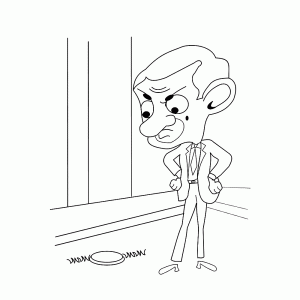 Mr Bean is niet blij