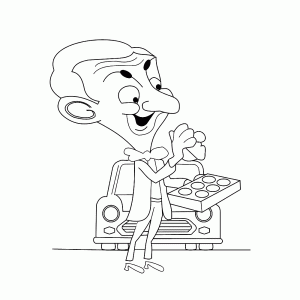 Een doos met snoepjes is niet veilig voor Mr Bean