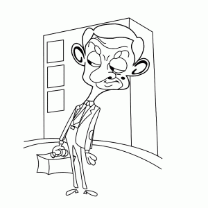 Mr Bean met een koffertje