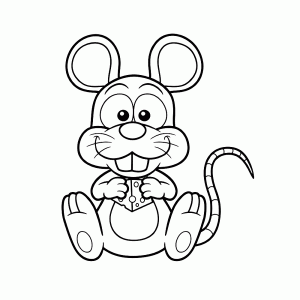 Vrolijke muis met een stukje kaas