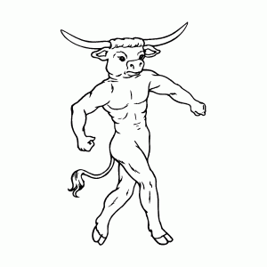 Mintaurus: de kop en staart van een stier en het lichaam van een man