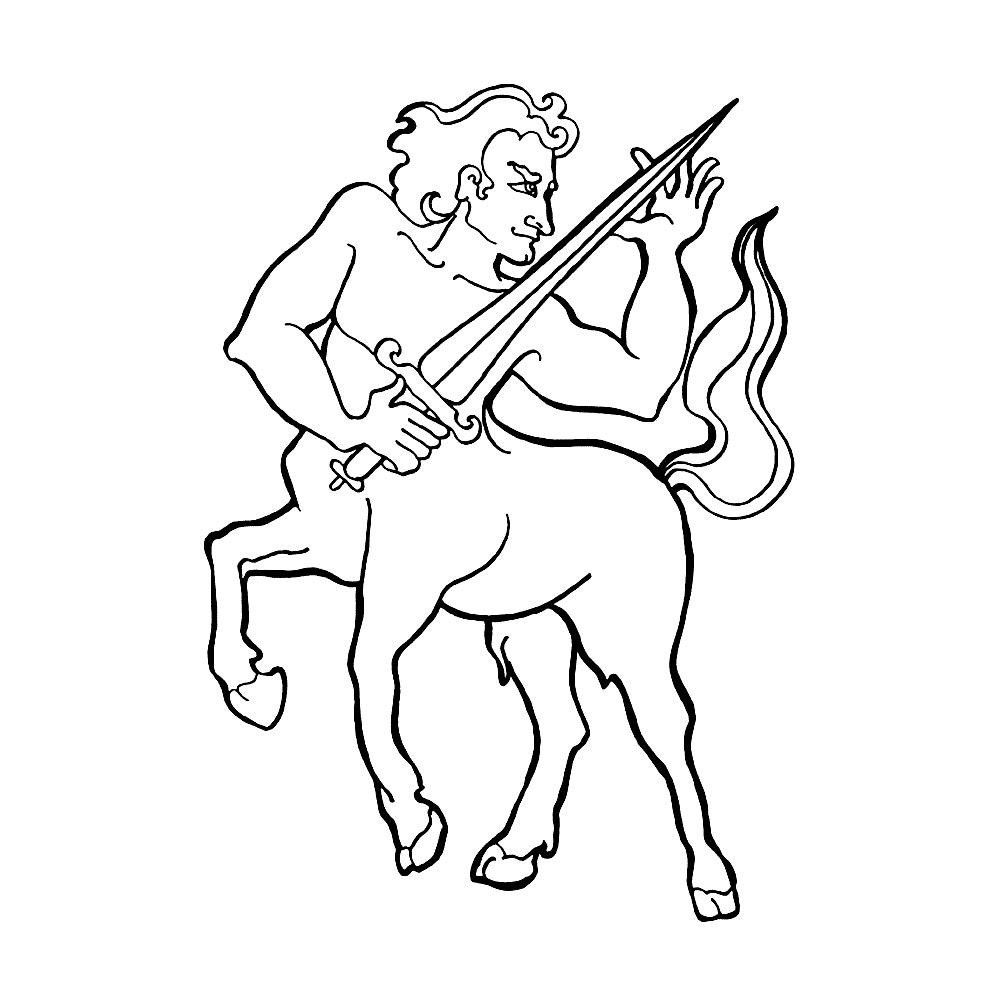 bekijk Centaur: half man / half paard kleurplaat