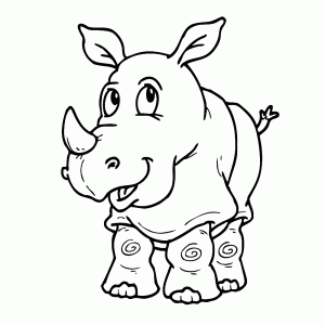 Cartoon neushoorn