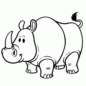 Cartoon neushoorn