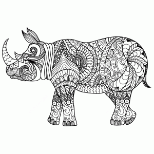 Zentangle neushoorn