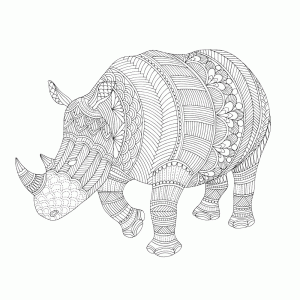 Zentangle neushoorn