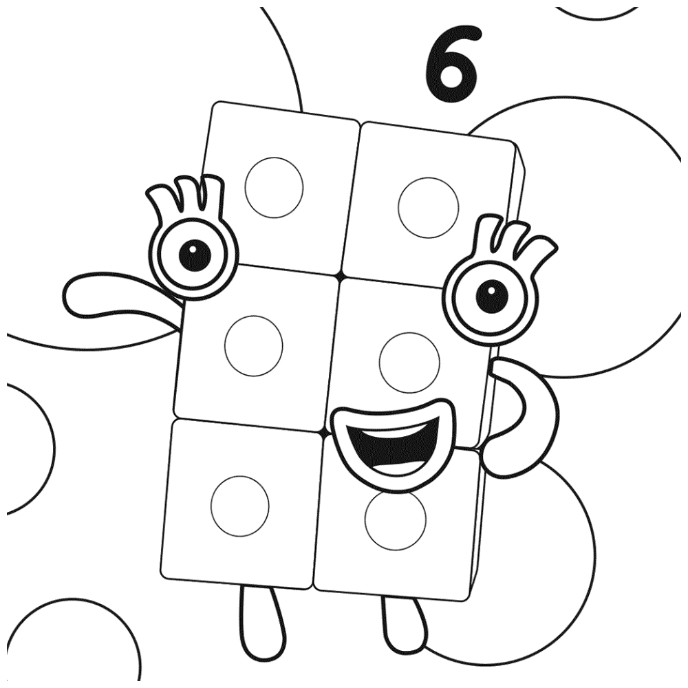 bekijk Numberblock 6 kleurplaat