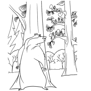 Boog verstopt zich achter een boom