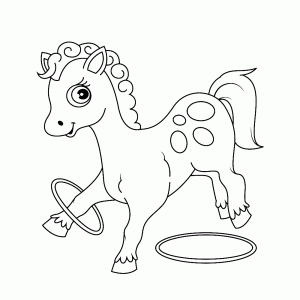 Een paardje met hoelahoeps