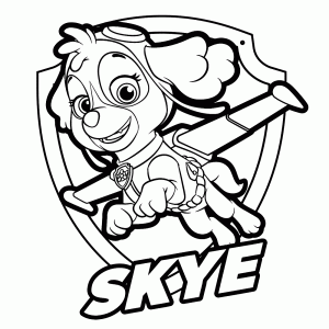 Skye with badge