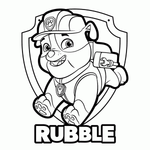 Rubble with badge
