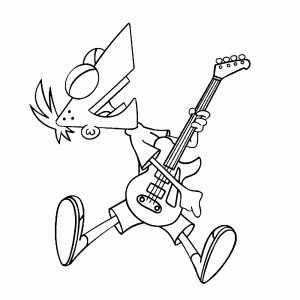 Phineas speelt gitaar