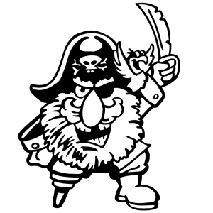 Een piraat met een houten been