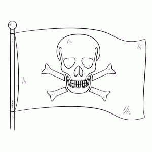 Piratenvlag   een schedel met twee botten