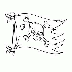Zeeroversvlag   een doodskop met gekruiste beenderen