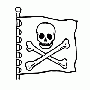 Piratenvlag   doodshoofd met gekruiste botten