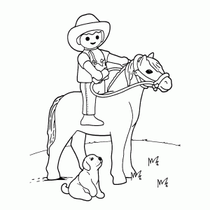 Playmobil poppetje op een paard