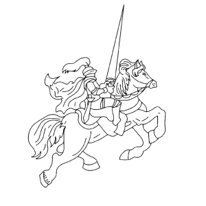 Een ridder met een lans te paard