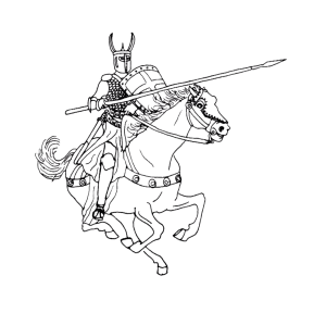 Armoured, mounted knight