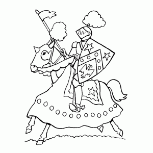 Knight in armour on horseback