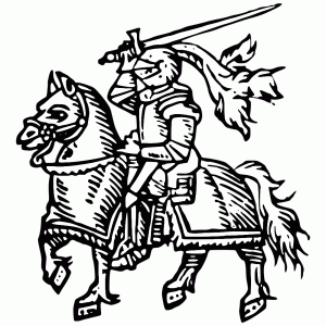 Engraving of a mounted knight