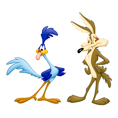 Roadrunner en coyote kleurplaat