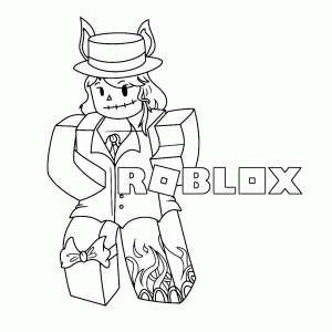 Kleurplaat Roblox Girl