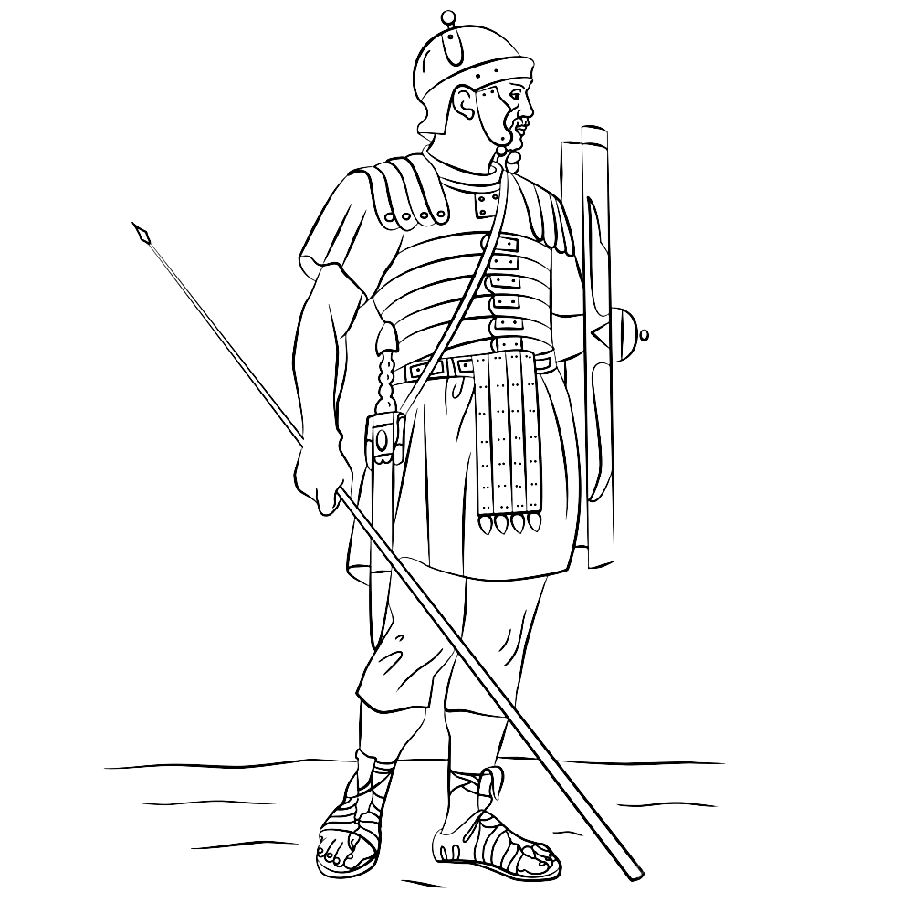 bekijk Romeinse legionair kleurplaat